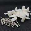 AONTOKY 12 Sets Nylon Control Horns T Style L18W13H25mm 4 Holes for RC Airplane KT Model Plane Parts with M2x14mm Screw view 4