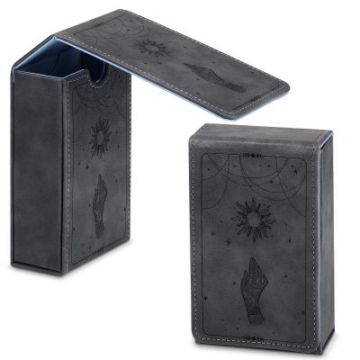 Coume PU Leather Tarot Cards Case Moon Design Playing Cards Holder Tarot Deck Protective Case for Most Standard Size Playing Gothic Oracle(Sun Style)