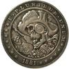 Rare USA United States 1881 CC Hobo Nickel Morgan Dollar Skull Zombie Antique Restrike Silver Color Coin. Discover Now! view 1