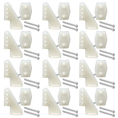 AONTOKY 12 Sets Nylon Control Horns T Style L18W13H25mm 4 Holes for RC Airplane KT Model Plane DIY Parts Accessories with M2x20mm Screw