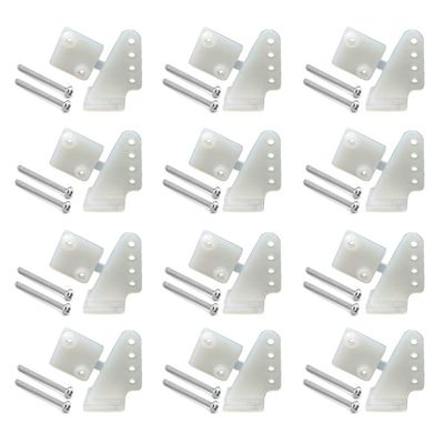 12Sets Nylon Control Horns L11W11H20mm 4 Holes Positions for RC Plane Airplane Scale Model DIY Parts Accessories with M2x20mm Screw