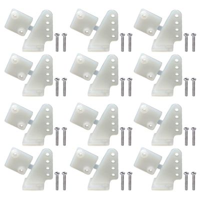 12Sets Nylon Control Horns 4 Holes Positions L11W11H20mm for RC Airplane KT Model Plane Parts Accessories with M2x14mm Screw