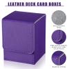 Yookeer 4 Pieces Leather Deck Card Boxes Cards Deck Game Box for Collectible Playing Card Box Compatible with MTG Commander(White, Black, Purple, Yellow,Vertical) view 3