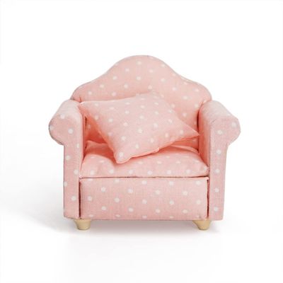 Odoria 1/12 Miniature Chair Armchair Dollhouse Furniture Accessories, Dots