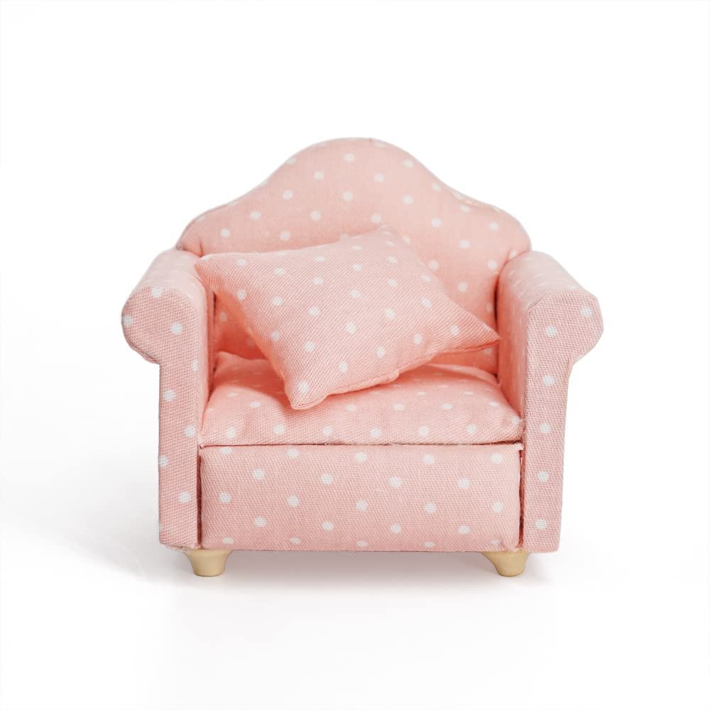 Odoria 1/12 Miniature Chair Armchair Dollhouse Furniture Accessories, Dots