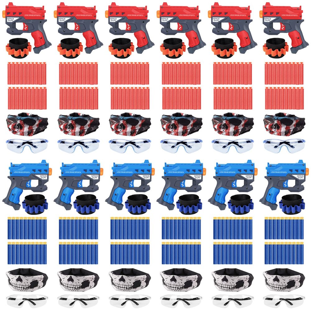 12 Pack Blaster Guns Boys Toy, Party Favors Compatible with Nerf Birthday Party,Easter Basket Stuffers Hand Gun Toys Party Supplies for 3,4,5,6,7,8,9 Years Kids