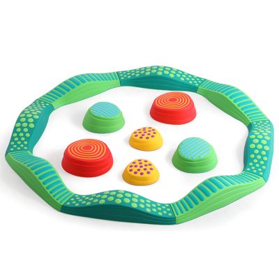 Balance Stepping Stones for Kids, 14-Piece Colorful Wave-Shaped Balance Beam Set, Promote Agility, Coordination, Strength (Color : Green)