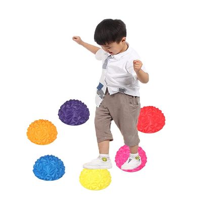 1Pcs Kids Balance Stepping Stones, Hedgehog Style Half Dome Stepping Stones, Kindergarten Sensory Integration Training Toy (Color : Orange, Size : 4PCS)