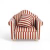 Odoria 1/12 Miniature Chair Armchair Dollhouse Furniture Accessories, Stripes view 1