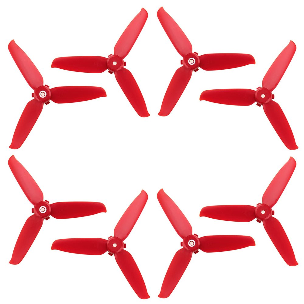 DJI FPV Drone 5328 Propellers 3-Blades Props Low Noise Quick-Release Upgrade Replacement Accessories (8pcs - 4CW 4CCW, Red)