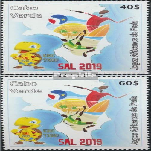 Cape Verde 1052-1053 (Complete.Issue.) 2019 African Beach Games (Stamps for Collectors) Ball Games Without Soccer