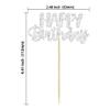 Gyufise 24 Pcs Happy Birthday Cupcake Toppers - Silver Glitter Cake Decorations Picks for Celebrations view 2