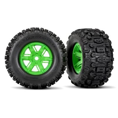 Traxxas Tire and Wheels X-Maxx Green Sledgehammer 7774G