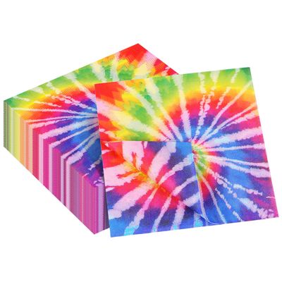60 Pack Tie Dye Party Decorations - 13 x 13 Inch Hippie Groovy Napkins for Birthday Party Supplies