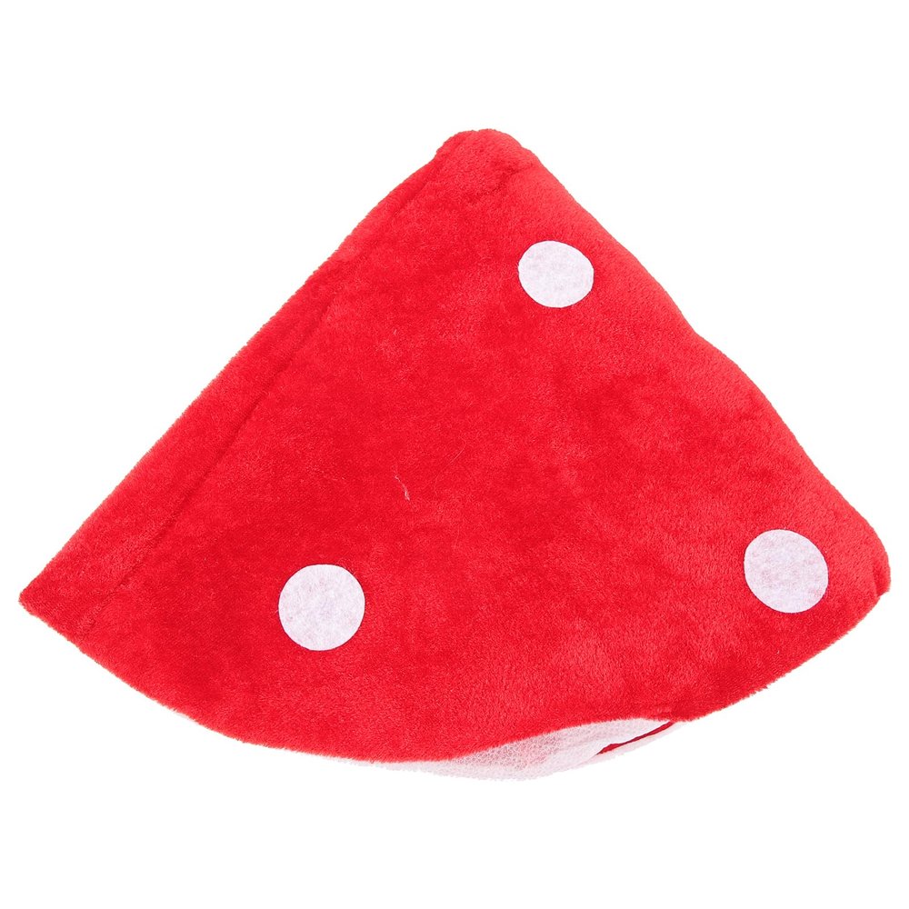 NUOBESTY Red Mushroom Hat White Spotted Plush Mushroom Cap for Party Halloween Cosplay Photo Prop