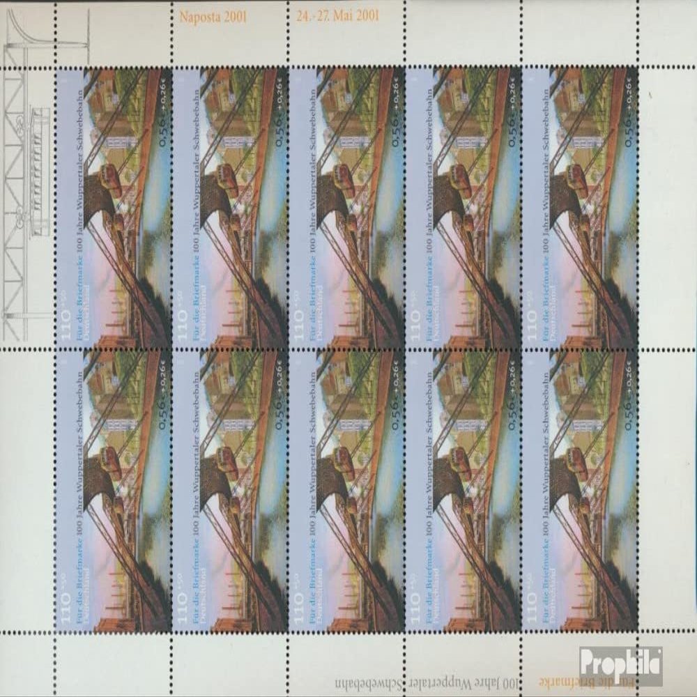FRD (FR.Germany) 2171Klb II Sheetlet (Complete.Issue.) unmounted Mint/Never hinged ** MNH 2001 Wuppertal Monorail - Naposta (Stamps for Collectors) Trains/Railway/funicular