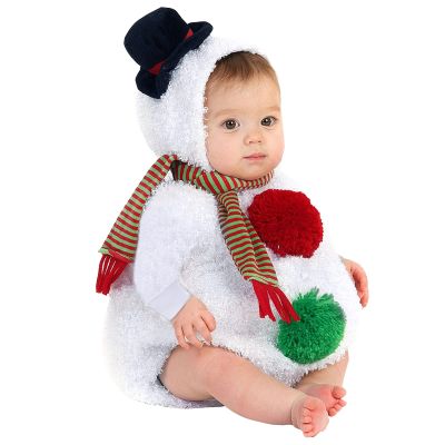 AnFeng Infant Baby Boys Girls Set Long Sleeve Christmas Xmas Cosplay Costume Snowman Fleece Hoodie Romper (White, 3-6 Months)