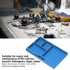 Dilwe RC Aluminium Alloy Magnetic Screw Tray with Pad for RC Model Toy Repair, Electronic Repair Kit Tool Organizer (Blue) view 3