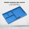 Dilwe RC Aluminium Alloy Magnetic Screw Tray with Pad for RC Model Toy Repair, Electronic Repair Kit Tool Organizer (Blue) view 4