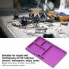 Dilwe RC Magnetic Tray, High Strength Aluminium Alloy Magnetic Screw Tray with Magnetic Pad for RC Model Toy Repair, Magnetic Parts Tray RC Accessories(Purple) view 3