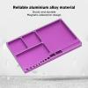 Dilwe RC Magnetic Tray, High Strength Aluminium Alloy Magnetic Screw Tray with Magnetic Pad for RC Model Toy Repair, Magnetic Parts Tray RC Accessories(Purple) view 4