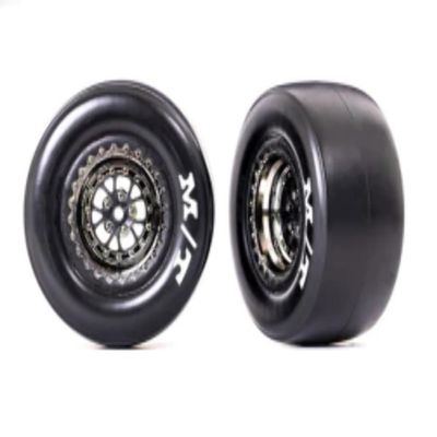 Traxxas Tire and Wheels Weld Chrome and Black Smoke Tires (2) 9476X