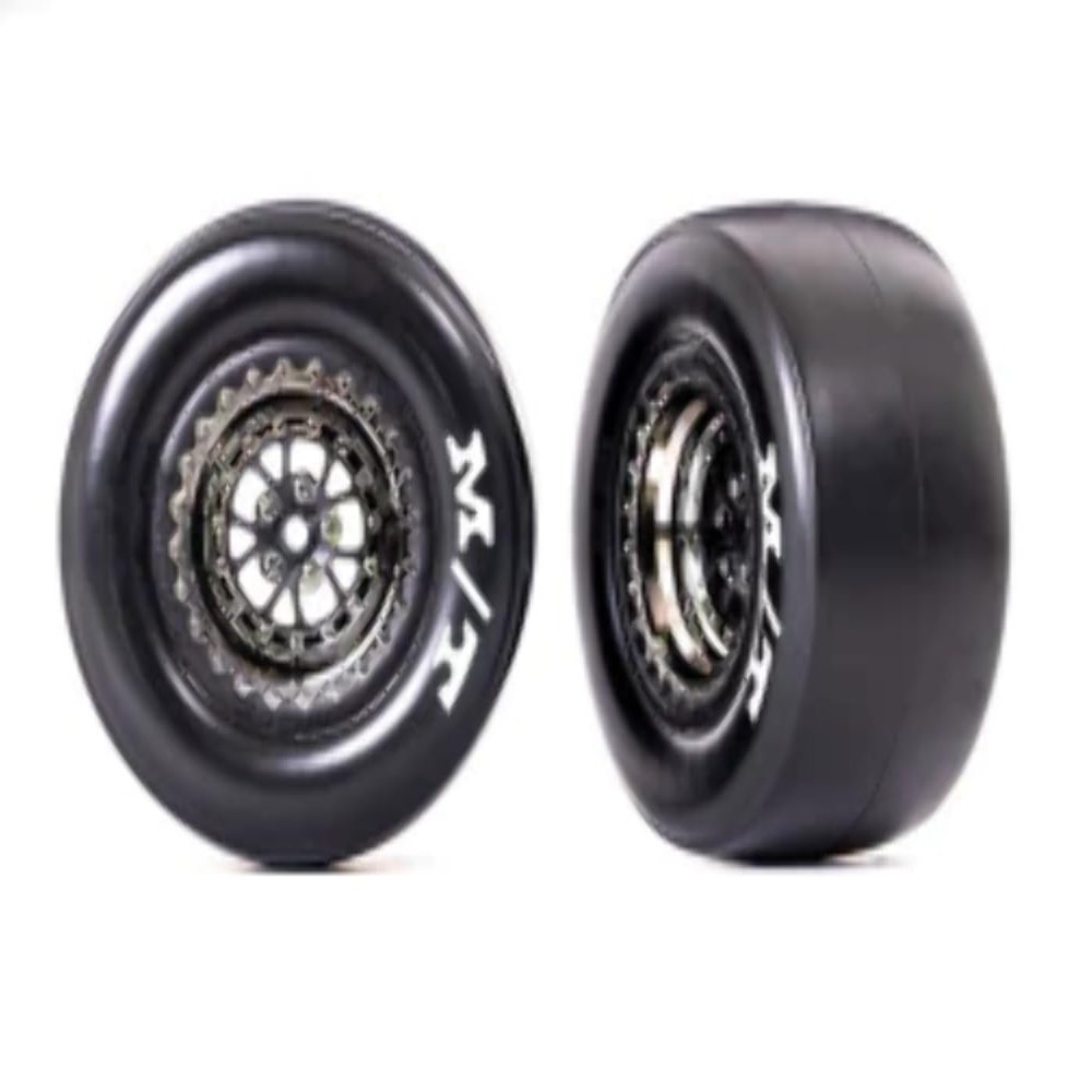 Traxxas Tire and Wheels Weld Chrome and Black Smoke Tires (2) 9476X