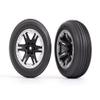 Traxxas Tires and Wheels Aseembled RXT Satin and Chrome 2.8 Inch Front 3771X view 1