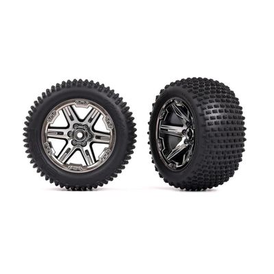 Traxxas Tires and Wheels Aseembled RXT Black Chrome 2.8 Inch Rear 3772R