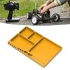 Dilwe RC Magnetic Tray, High Strength Aluminium Alloy Magnetic Screw Tray with Magnetic Pad for RC Model Toy Repair, Screw Tray Nut Gasket Storage Tool for RC Car Boat Airplane (Golden) view 3