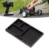 Dilwe RC Magnetic Tray, High Strength Aluminium Alloy Magnetic Screw Tray with Magnetic Pad for RC Model Toy Repair, Universal Metal RC Screw Tray Magnet Screws Holder Plate RC Fixing Tools(Black) view 3