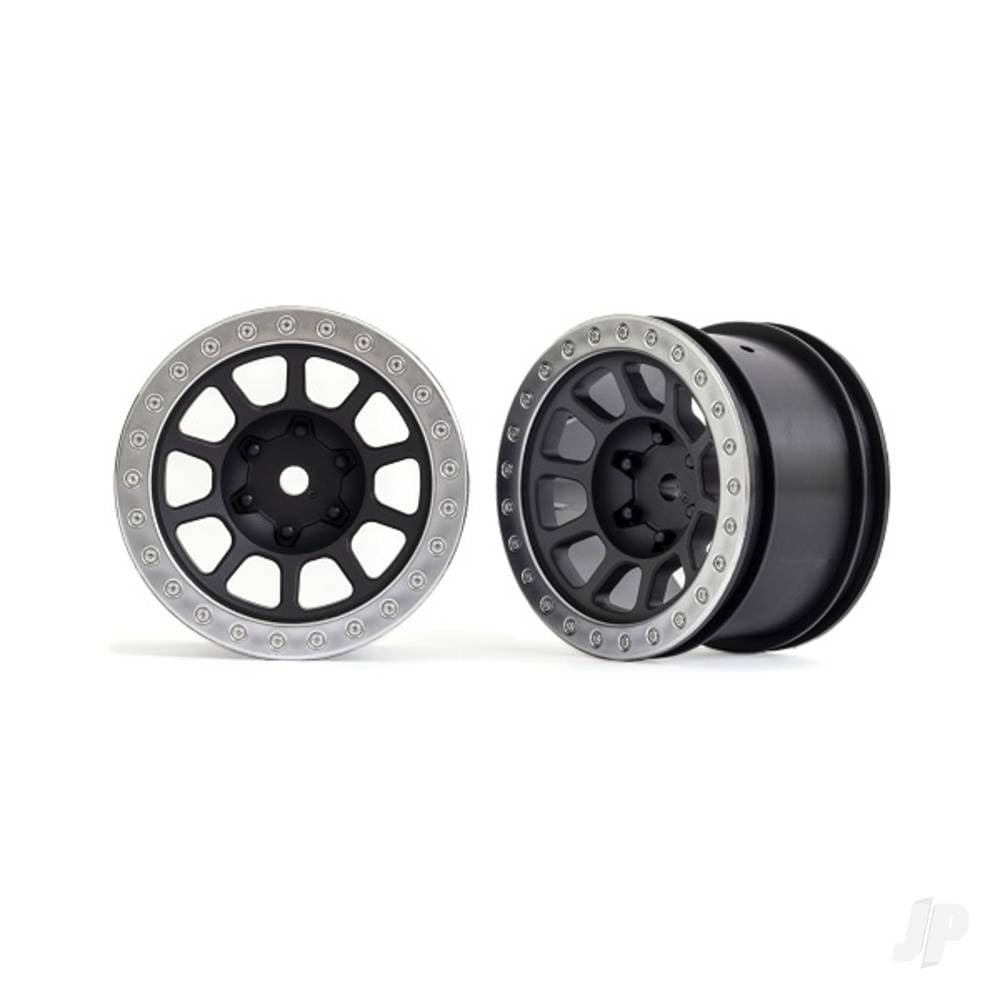 Traxxas Wheels 2.2 Inch Satin Chrome Beadlock Rear 2480