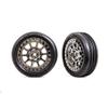 Traxxas Tire and Wheels Black Chrome 2.2 Inch Ribbd Fr Tire 2471T view 1