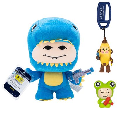 DevSeries Arsenal Collector Bundle - Three Exclusive Virtual Item Codes with Blue Rex Plush, Froggy Squooshems, and Monky Hanger
