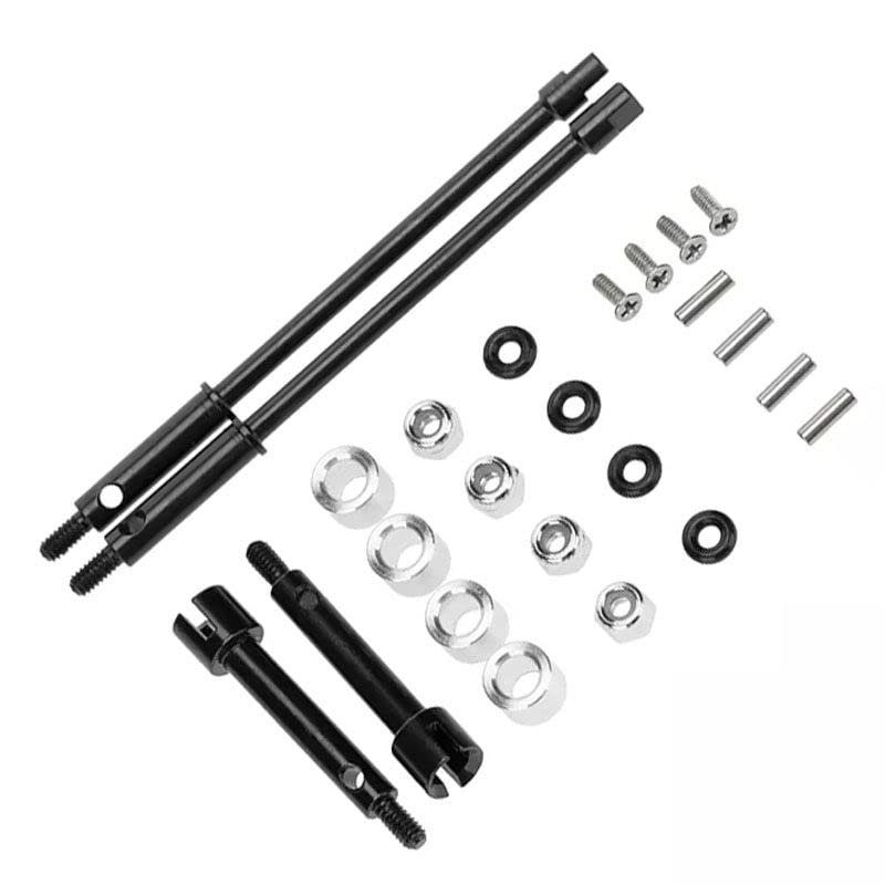 Powerhobby +4mm Wide Steel Drive Shaft Axles for Axial SCX24 C10 Bronco Deadbolt