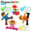PicassoTiles 100PC Magnet Tiles + 2 Cars + 4 Family People Action Figures Expansion Bundle: STEAM Educational Playset for Creative, Fun and Learning Construction Play, Pretend Play Toy for Kids view 3