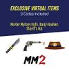 DevSeries Murder Mystery 2 Collector Bundle - Three Exclusive Virtual Item Codes with Sheriff Plush, Nikilis Squooshems, and Running Victor Hanger view 2