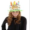 elope Multicolored Birthday Cake Plush Costume Hat with Candles view 1