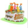 elope Multicolored Birthday Cake Plush Costume Hat with Candles view 3