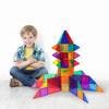 PicassoTiles Magnet Tiles 42pc + 100pc Tile + 4 Family Action Figure, Magnetic Engineering STEM Learning, Clear Magnetic 3D Building Blocks Playboards, Expansion Pack Add-on STEM Pretend Playset view 4