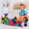PicassoTiles Magnetic Tile 16pc + 100pc + 4 Family Action Figures, Magnetic Building Block Set Geometry Shape, Magnetic 3D Building Blocks Playboards, Expansion Pack Add-on STEM Toys Pretend Playset view 4