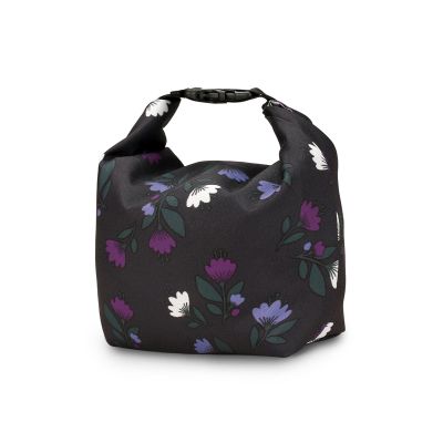 SONARIN Large Pacifier Bag with Buckle,Portable Waterproof Pacifier Holder Case Baby Dummy Case Soother Pod Lunch Bag Storage Bag for Holding Pacifiers Snacks Baby Bottles(Purple Flowers)