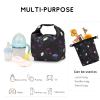 SONARIN Large Pacifier Bag with Buckle,Portable Waterproof Pacifier Holder Case Baby Dummy Case Soother Pod Lunch Bag Storage Bag for Holding Pacifiers Snacks Baby Bottles(Purple Flowers) view 4