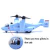 Ailejia Metal Airplane MV-22 Military Osprey Transport Helicopter Toy Cargo Aircraft Model Army Aircraft with Pull Back Fighter Toys (Blue) view 4