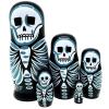 Kakeah Skull Nesting Dolls Wooden Matryoshka Russian Doll Handmade Stacking Toy Set 5 Pieces for Kids view 1