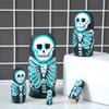 Kakeah Skull Nesting Dolls Wooden Matryoshka Russian Doll Handmade Stacking Toy Set 5 Pieces for Kids view 3