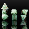 Sharp Edge DND Dice Set Handmade 7 Accessories Dice for Dungeons and Dragons TTRPG Games, Multi-Sided RPG Polyhedral Resin Sharp Edge Dice Roleplaying Games (Gradient Green) view 1
