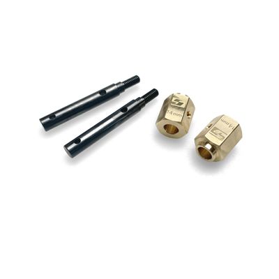 Club 5 Racing Brass Extended Wheel Hex (14 mm) w/ Steel Stub Axle for TRX-4 Portal Axle