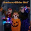 NPET 50Pcs Halloween Treats Light Up LED Rings, Non Candy Halloween Trick or Treats 3D Flashing Rings Toys Glow In the Dark Halloween Party Favor Ring Toy Gifts For Kids Adults Goodie Bag Stuffers view 2
