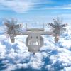 Ailejia Alloy Metal Airplane MV-22 Military Osprey Transport Helicopter Model Army Aircraft Air Force Toy with Pull Back Fighter Toy (Grey) view 2